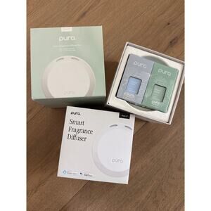 New Pura 4 Smart Fragrance Home Diffuser Set & 2 Refills Pacific Aqua & Linen